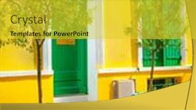  Presentation with paris - Amazing presentation design having french-wooden-entrance-door-paris backdrop and a yellow colored foreground