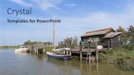  Presentation with oyster - Beautiful PPT layouts featuring french-wooden-oyster-huts backdrop and a light blue colored foreground