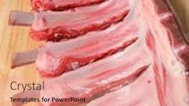  Presentation with meat - Colorful presentation theme enhanced with frenched-rack-of-lamb backdrop and a coral colored foreground