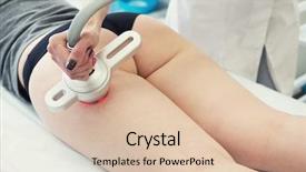  Presentation with woman body - PPT theme with frequency - body treatment woman getting rf background and a lemonade colored foreground