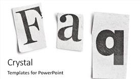  Presentation with white letters - Beautiful slides featuring frequently asked questions - faq word made of newspaper backdrop and a white colored foreground