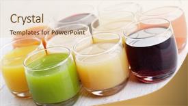  Presentation with drink beverages - Beautiful presentation theme featuring fres fruits - lots of various fruity juice backdrop and a lemonade colored foreground