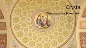  Presentation with winter - Slides enhanced with hermitage museum - fresco ceiling in winter palace background and a yellow colored foreground