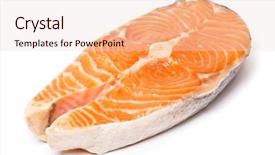  Presentation with king - PPT theme with fresh alaskan king salmon steak background and a lemonade colored foreground