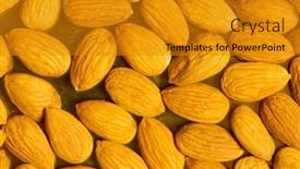  Presentation with almonds - PPT theme consisting of fresh almonds arranged as a background background and a gold colored foreground