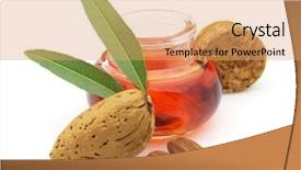  Presentation with almonds - Audience pleasing PPT theme consisting of fresh almonds oil backdrop and a  colored foreground