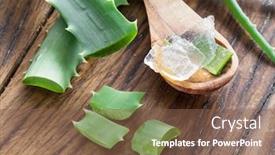  Presentation with leaves - Presentation consisting of fresh-aloe-leaves-and-aloe background and a violet colored foreground