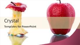  Presentation with red apple tree - Audience pleasing PPT layouts consisting of fresh and bitten red apple backdrop and a blonde colored foreground