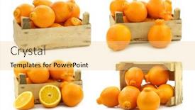  Presentation with fruit - Slides featuring fresh-and-colorful-minneola-tangelo background and a yellow colored foreground