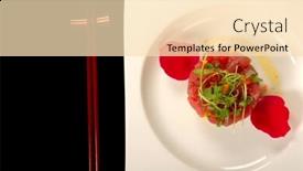  Presentation with mango - Presentation theme enhanced with fresh-and-delicious-tuna background and a lemonade colored foreground