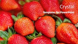  Presentation with strawberries - Presentation theme having fresh-and-delightful-strawberries background and a crimson colored foreground