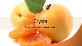  Presentation with apricot - Presentation theme featuring fresh and dried apricots background and a gold colored foreground