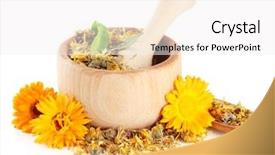  Presentation with calendula - Beautiful PPT layouts featuring fresh and dried calendula flowers backdrop and a white colored foreground