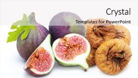  Presentation with fruit fig - PPT theme consisting of fresh and dried fruit figs background and a  colored foreground