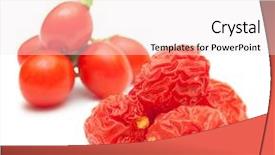  Presentation with goji - Beautiful slide set featuring fresh and dried goji berry isolated on white background backdrop and a sky blue colored foreground