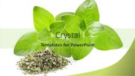  Presentation with oregano - Slide deck with fresh-and-dry-oregano background and a yellow colored foreground
