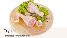  Presentation with chicken little chicks - PPT theme featuring fresh and frozen chicken legs background and a lemonade colored foreground