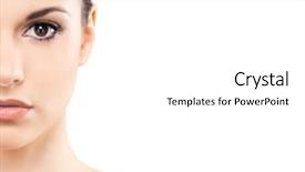  Presentation with human face - Beautiful theme featuring fresh and healthy girl human backdrop and a white colored foreground