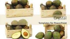  Presentation with fresh avocado - Audience pleasing presentation theme consisting of fresh-and-ripe-avocado-s backdrop and a blonde colored foreground