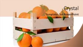  Presentation with orange fruit - Presentation theme with fresh and ripe orange fruits background and a yellow colored foreground