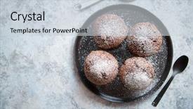  Presentation with muffins - Beautiful PPT theme featuring fresh and tasty chocolate muffins backdrop and a lemonade colored foreground