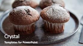  Presentation with muffins - Slides with fresh and tasty chocolate muffins background and a wine colored foreground