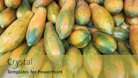  Presentation with fresh papaya - PPT layouts having fresh-and-tasty-papaya background and a yellow colored foreground