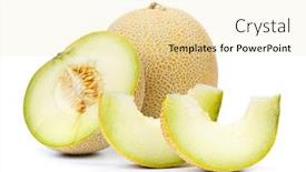  Presentation with melon - PPT theme having fresh-appetizing-melon background and a lemonade colored foreground