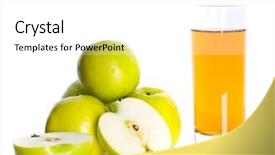  Presentation with juice - Colorful presentation theme enhanced with fresh apple and juice on isolated backdrop and a white colored foreground