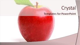  Presentation with fresh water splash green apple isolated white - Presentation theme having fresh apple isolated on white background and a  colored foreground