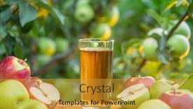  Presentation with summer sun - Slide deck with fresh-apple-juice-and-organic background and a gold colored foreground