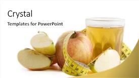  Presentation with tape measure - Beautiful presentation theme featuring fresh apple juice backdrop and a  colored foreground