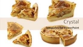  Presentation with apple - Cool new slides with fresh-apple-pie-pieces backdrop and a yellow colored foreground