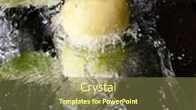  Presentation with fresh water - Colorful presentation theme enhanced with fresh apple with water splashes on a mirror surface backdrop and a tawny brown colored foreground