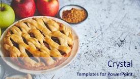  Presentation with sugar cubes - Colorful presentation design enhanced with fresh apples cinnamon brown sugar backdrop and a lemonade colored foreground