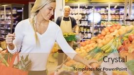  Presentation with grocery store - Audience pleasing slides consisting of fresh apples in grocery store backdrop and a yellow colored foreground