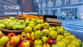  Presentation with paris france - Presentation design consisting of fresh-apples-on-display background and a  colored foreground