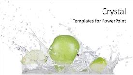  Presentation with fresh water - PPT theme having fresh apples with water splash background and a white colored foreground