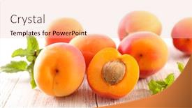  Presentation with apricot - Presentation theme enhanced with fresh-apricot-and-leaf background and a lemonade colored foreground