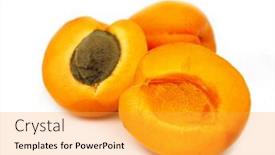  Presentation with apricot - PPT layouts enhanced with fresh apricot on white background background and a gold colored foreground
