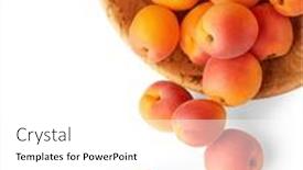  Presentation with white healthy food - PPT theme having fresh-apricots-in-the-wooden background and a  colored foreground