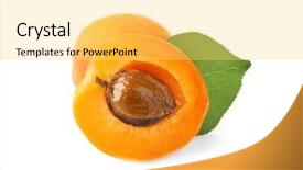  Presentation with apricot - Cool new PPT layouts with fresh apricots on white background backdrop and a yellow colored foreground