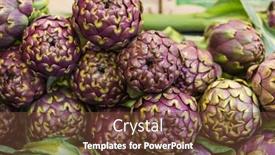  Presentation with market - Cool new slides with fresh-artichokes-and-tomatoes backdrop and a tawny brown colored foreground