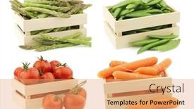  Presentation with cooking - Audience pleasing presentation theme consisting of fresh-assorted-cooking-vegetables backdrop and a coral colored foreground