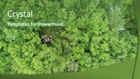  Presentation with green grass artificial top - PPT theme having fly top view of green background and a seafoam green colored foreground