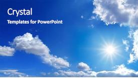  Presentation with sun rays on blue sky - Cool new theme with spiritual achievement - conceptual background image of blue backdrop and a cobalt blue colored foreground