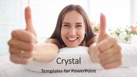  Presentation with broad - Audience pleasing slide set consisting of lying on bed with broad backdrop and a coral colored foreground