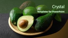  Presentation with fresh avocado - Cool new PPT theme with fresh avocado fruit backdrop and a tawny brown colored foreground