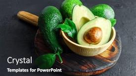  Presentation with healthy eating food photography - Colorful slide deck enhanced with fresh-avocado-fruit backdrop and a dark gray colored foreground