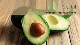  Presentation with healthy eating food photography - Audience pleasing PPT layouts consisting of fresh-avocado-fruit backdrop and a coral colored foreground